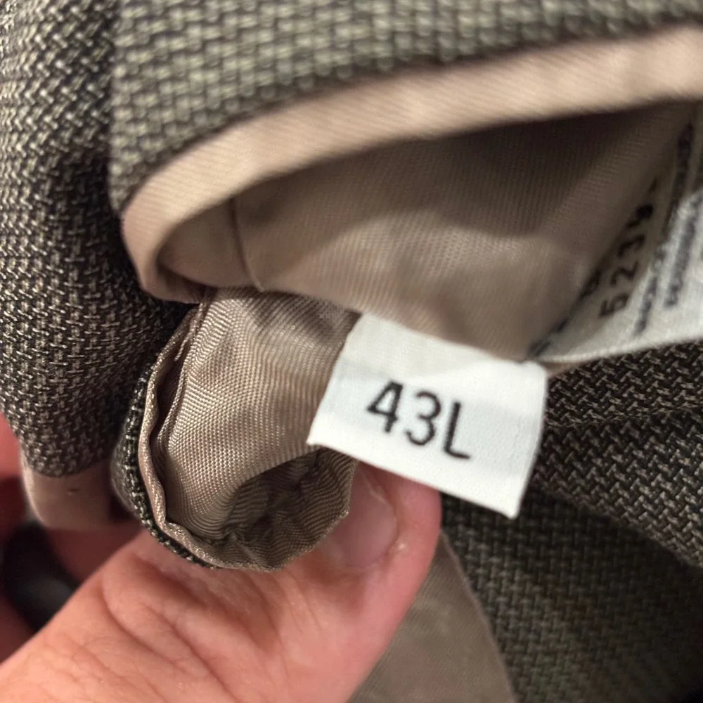 Hart Schaffner & Marx Gold Trumpeter Mens 43L Grey Wool 2 Button Blazer Jacket